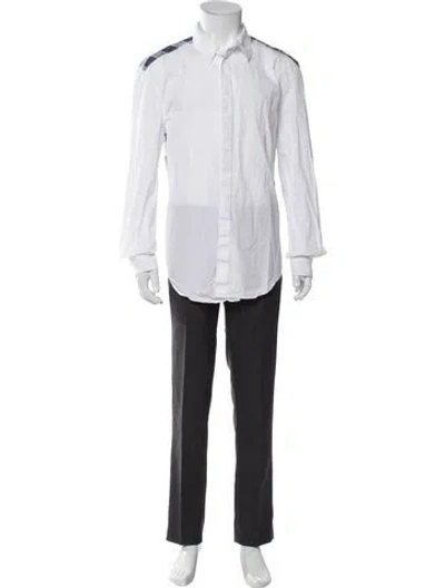 Pre-owned 3.1 Phillip Lim Graphic Print Long Sleeve Shirt In White