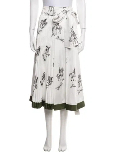 Pre-owned 3.1 Phillip Lim Graphic Print Midi Length Skirt In White