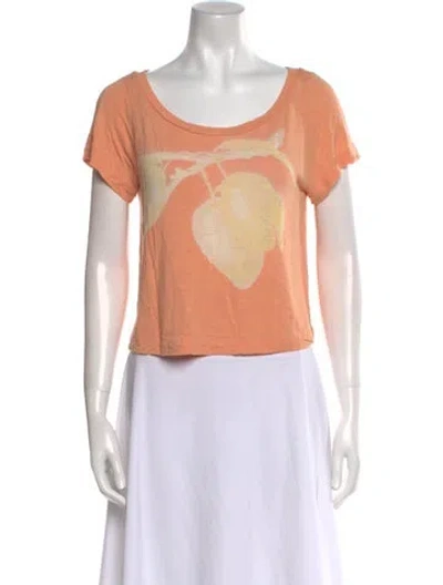 Pre-owned 3.1 Phillip Lim Graphic Print Scoop Neck T-shirt In Orange