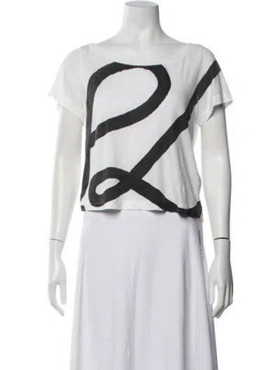 Pre-owned 3.1 Phillip Lim Graphic Print Scoop Neck T-shirt In White