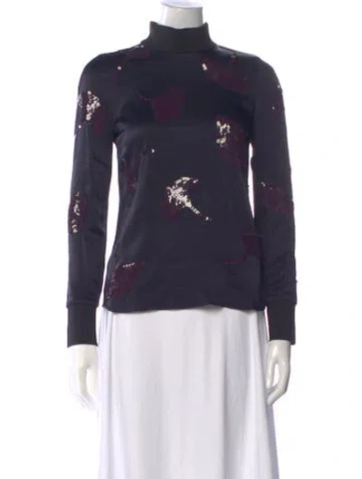 Pre-owned 3.1 Phillip Lim Graphic Print Turtleneck Top In Blue