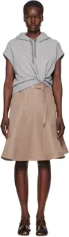 3.1 Phillip Lim Gray Flounce Skirt Hoodie Minidress In Grey Melange-portobe