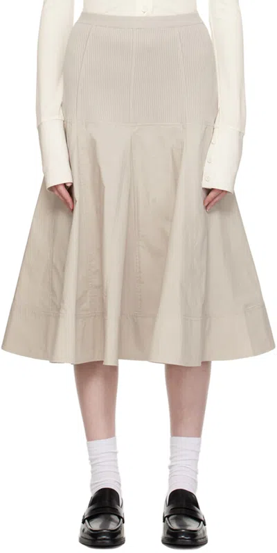 3.1 Phillip Lim Gray Paneled Midi Skirt In Co310 Concrete