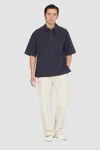 3.1 Phillip Lim Half-zip Polo Shirt In Faded Black