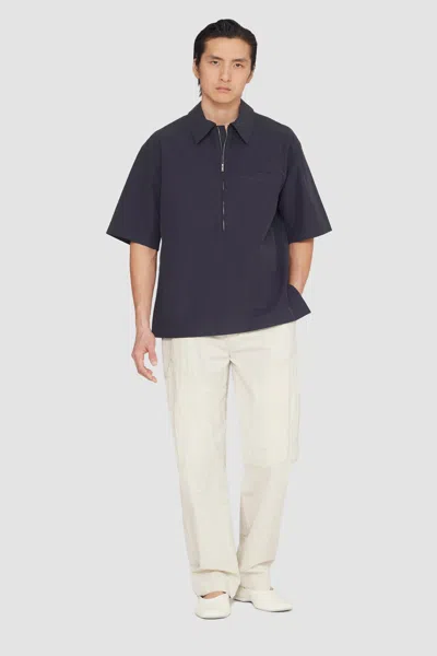 3.1 Phillip Lim Half-zip Polo Shirt In Faded Black