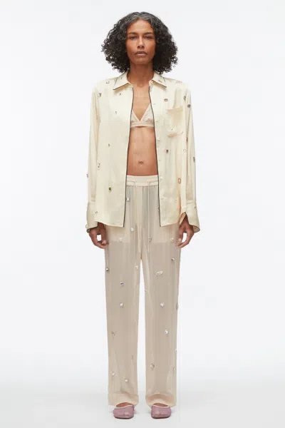 3.1 Phillip Lim Halo Embroidered Chiffon Pant In Black