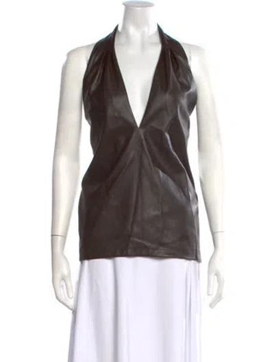 Pre-owned 3.1 Phillip Lim Halterneck Sleeveless Top In Brown
