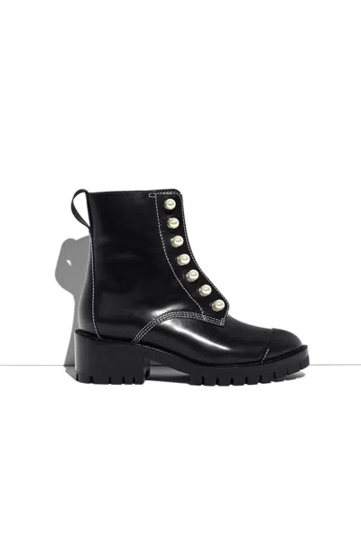 3.1 Phillip Lim Hayett - Lug Sole Zipper Boot With Pearls In Black