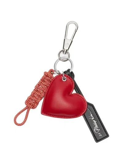 3.1 Phillip Lim Heart Charm Key Fob In Red