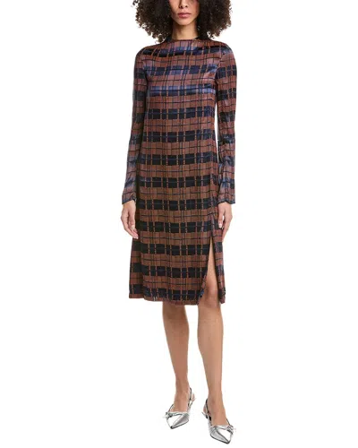 3.1 Phillip Lim Hester Plaid Devore Silk-blend Sheath Dress In Animal Print