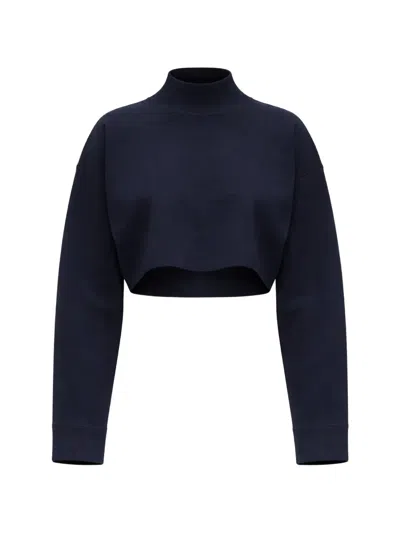 3.1 Phillip Lim Cropped Stretch-knit Turtleneck Top In Black