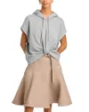3.1 Phillip Lim Hoodie Combo Dress With Flounce Skirt In Grey Melange