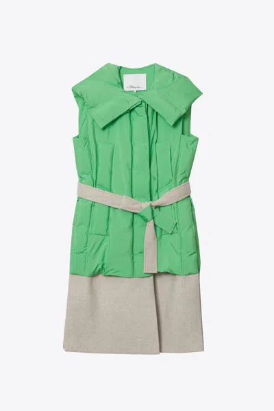 3.1 Phillip Lim Hooded Puffer Vest In Green