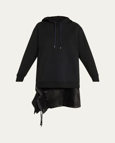 3.1 PHILLIP LIM HOODIE COMBO DRESS WITH FLOUNCE SKIRT