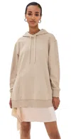 3.1 Phillip Lim Detachable-sweatshirt Cotton And Satin Mini Dress In Neutral