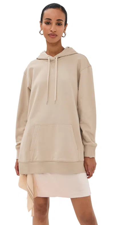 3.1 Phillip Lim Hoodie Combo Dress With Mini Slip Skirt Concrete In Neutral