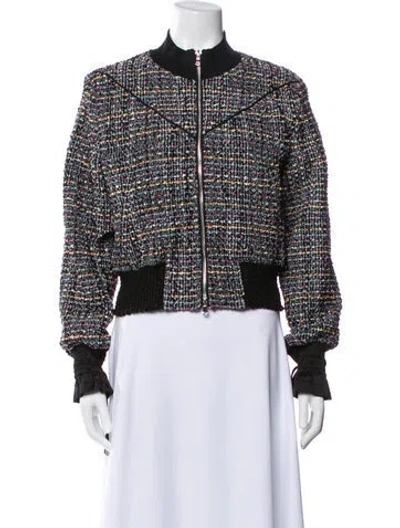 Pre-owned 3.1 Phillip Lim Houndstooth Print Evening Jacket In Black