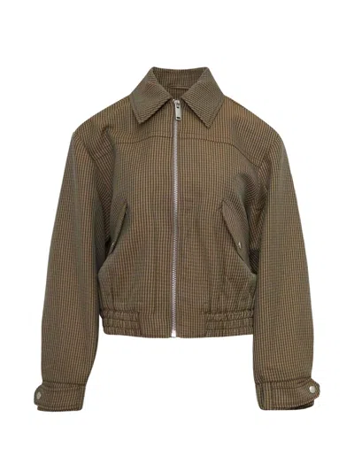 3.1 Phillip Lim Houndtooth Blouson Jacket In Blue