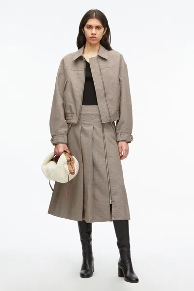 3.1 Phillip Lim Houndtooth Tweed Harrington Jacket In Espresso Multi