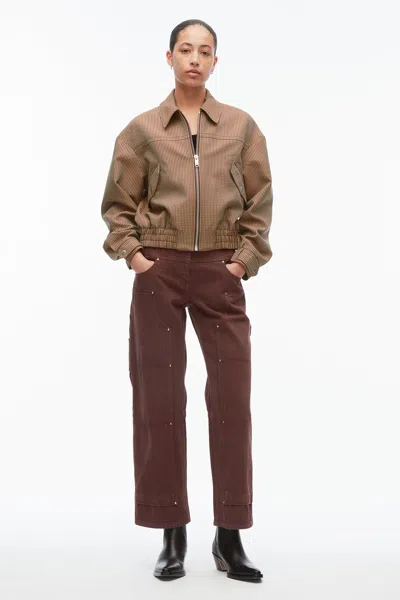 3.1 Phillip Lim Houndtooth Tweed Harrington Jacket In Sable Multi