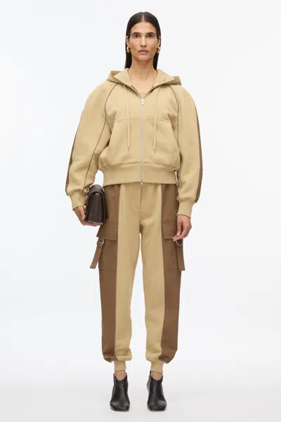 3.1 Phillip Lim Hybrid Terry Hoodie In Khaki-oak