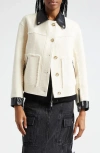 3.1 Phillip Lim Women's Layered Faux Leather-trim Tweed Jacket In Ivory/black