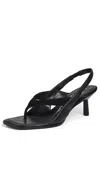 3.1 Phillip Lim Id Double Strap Teardrop Heel Sandals 65mm Black In Black