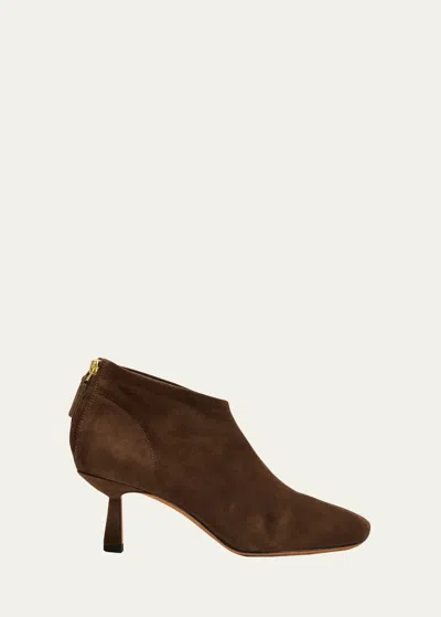 3.1 Phillip Lim Id Glove Suede Ankle Booties In Chocolate
