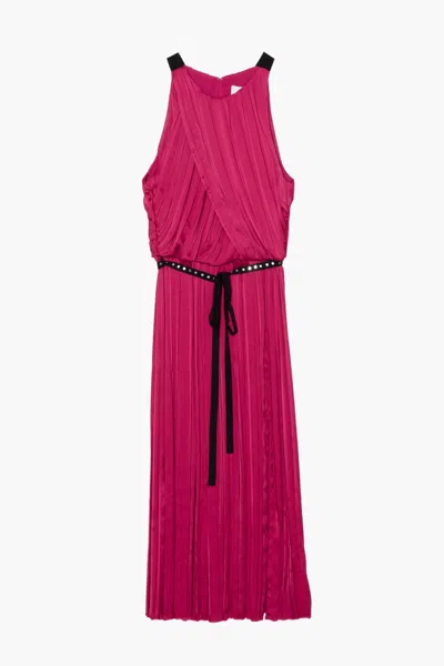 3.1 Phillip Lim Irregular Pleated Sleeveless Dress In Pink