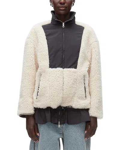 3.1 Phillip Lim Flounce-hem Sherpa Jacket In Neutral