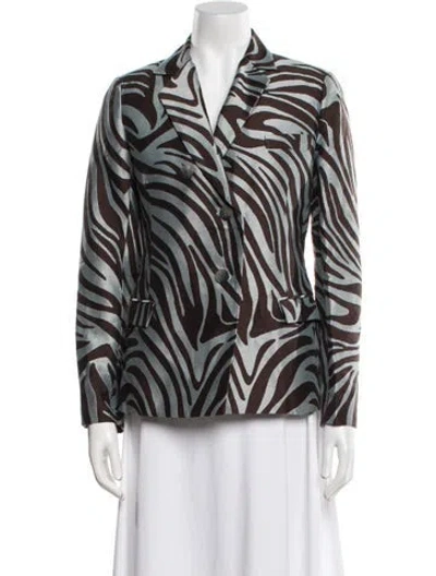 Pre-owned 3.1 Phillip Lim Jacquard Animal Print Blazer In Blue