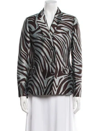 Pre-owned 3.1 Phillip Lim Jacquard Animal Print Blazer In Brown