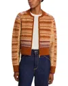 3.1 Phillip Lim Jacquard Raglan Zip Cardigan In Brown