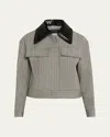 3.1 Phillip Lim Jaspé Wool Cropped Jacket In Gray