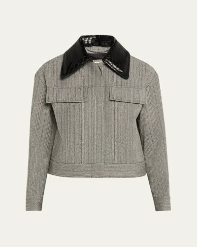 3.1 Phillip Lim Jaspé Wool Cropped Jacket In Gray