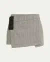 3.1 Phillip Lim Jaspé Wool Overlay Mini Skirt In Gray