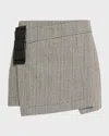 3.1 Phillip Lim Jaspé Wool Overlay Mini Skirt In Multi