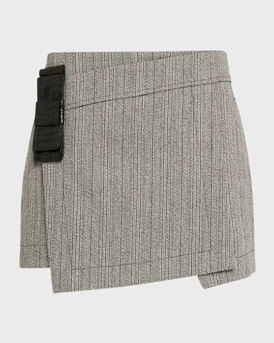 3.1 Phillip Lim Jaspé Wool Overlay Mini Skirt In Gray