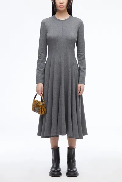 3.1 Phillip Lim Jersey Flared Midi Dress In Gray