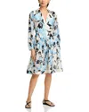 3.1 Phillip Lim Joyful Tulips Long-sleeve Shirt Dress With Waist Tie