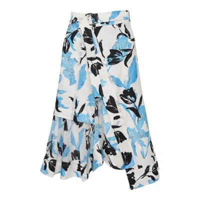 3.1 Phillip Lim Joyful Tulips Cargo Skirt In Blue