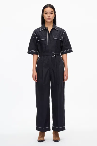 3.1 Phillip Lim Jumpsuit With Wave Embroidery In Blue