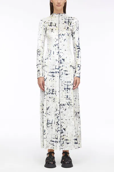 3.1 Phillip Lim Kaleidoscope Crushed Velvet Flare Dress In White