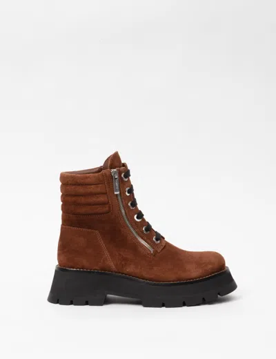 3.1 Phillip Lim Kate - Lug Sole Double Zip Boot In Brown