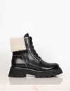 3.1 Phillip Lim Kate Zip Lug-sole Shearling-trimmed Leather Combat Boots In Black