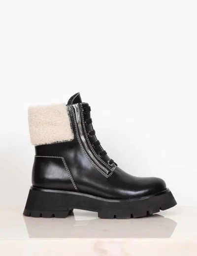 3.1 Phillip Lim Kate - Lug Sole Double Zip Shearling Boot In Black