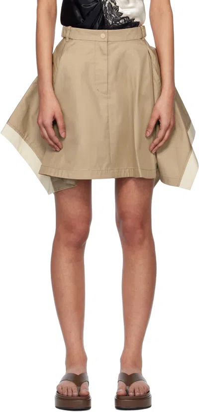 3.1 PHILLIP LIM KHAKI FLOUNCE MINISKIRT