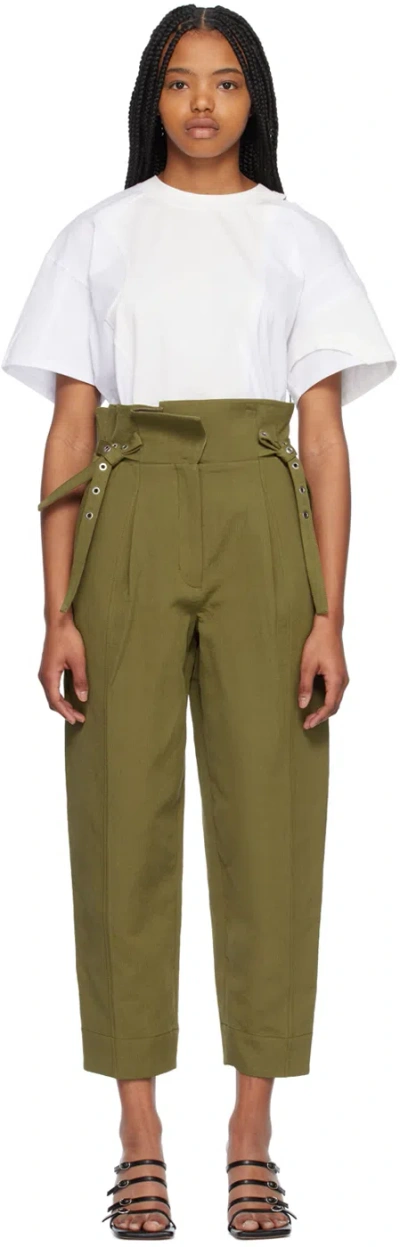 3.1 Phillip Lim Khaki Paperbag Trousers In Ol301 Olive