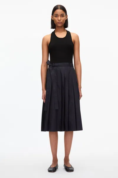 3.1 Phillip Lim Knife Pleat Belted Skirt In Midnight