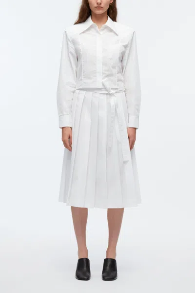 3.1 Phillip Lim Knife Pleat Belted Skirt In White